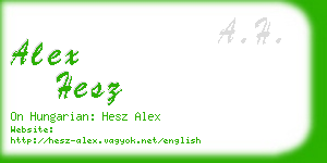 alex hesz business card